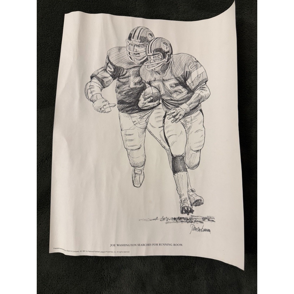 1981 NFL Shell Oil Art Prints – John Riggins Joe Washington Joe Lavender